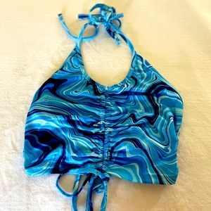 Blue swirl halter top from SHEIN. Size: XS